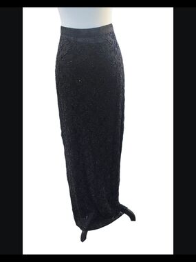 Beaded Black Maxi Skirt — Evening Occasion